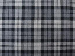 wełna w szarą kratę tartan
