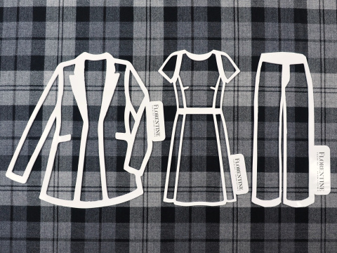 wełna w szarą kratę tartan wełna w szarą kratę tartan