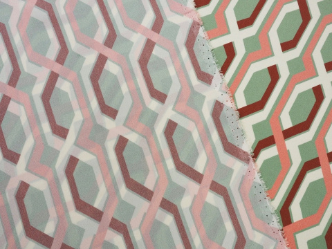 jedwab krepa w geometryczne łańcuchy retro jedwab krepa w geometryczne łańcuchy retro