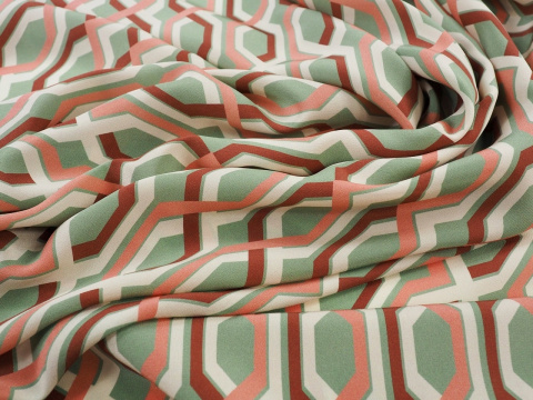 jedwab krepa w geometryczne łańcuchy retro jedwab krepa w geometryczne łańcuchy retro