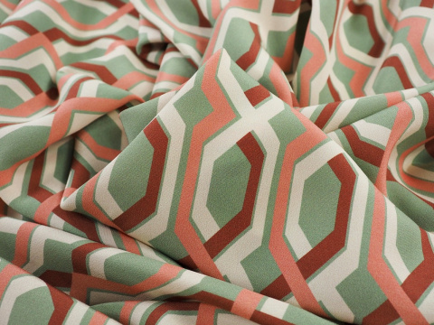 jedwab krepa w geometryczne łańcuchy retro jedwab krepa w geometryczne łańcuchy retro
