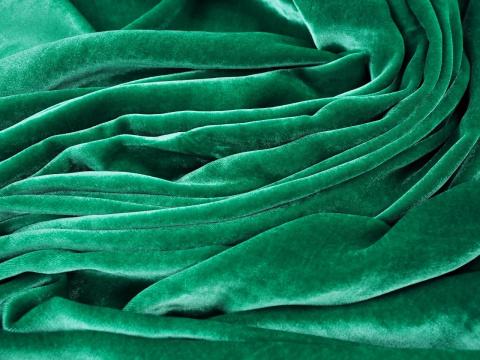 welur z jedwabiem w kolorze malachitowym