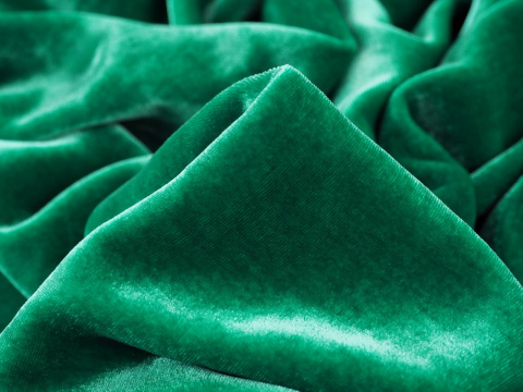 welur z jedwabiem w kolorze malachitowym