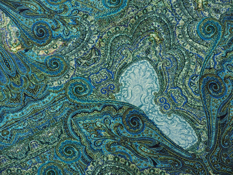 jedwab w niebieski paisley jedwab w niebieski paisley