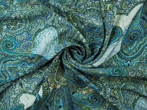 jedwab w niebieski paisley jedwab w niebieski paisley
