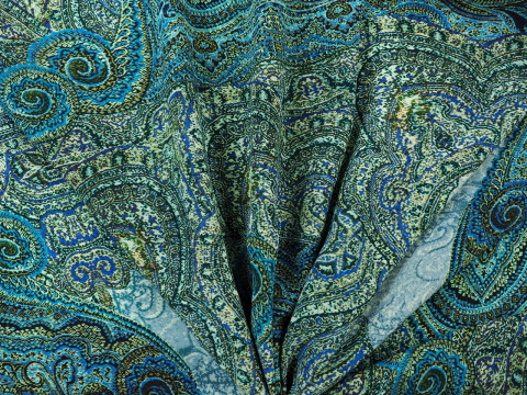 jedwab w niebieski paisley jedwab w niebieski paisley