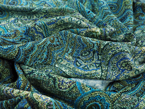 jedwab w niebieski paisley jedwab w niebieski paisley