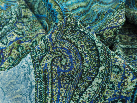 jedwab w niebieski paisley jedwab w niebieski paisley
