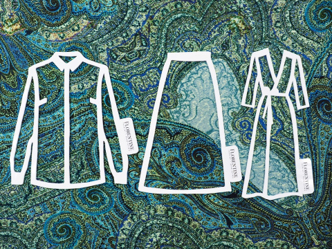 jedwab w niebieski paisley jedwab w niebieski paisley