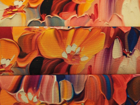 jedwab z kwiatami w stylu impasto jedwab z kwiatami w stylu impasto