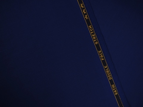 Wełna double face - Błękit pruski z nutami fioletu [kupon 1,75 m]