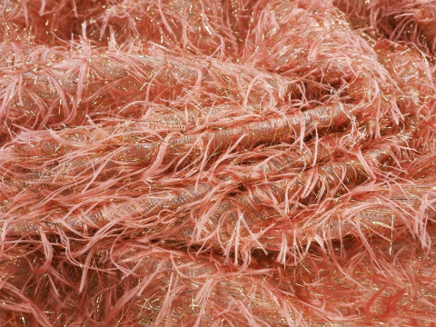 materiał wieczorowy z nitkowymi aplikacjami w kolorze łososiowego różu i złotymi nitkami materiał wieczorowy z nitkowymi aplikacjami w kolorze łososiowego różu i złotymi nitkami