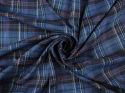 len w niebieską kratę tartan