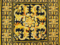 czarny jedwab w złote ornamenty