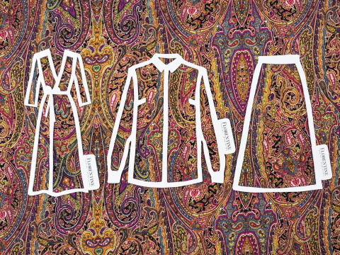 muślin wełniany w gęsty, orientalny wzór paisley muślin wełniany w gęsty, orientalny wzór paisley