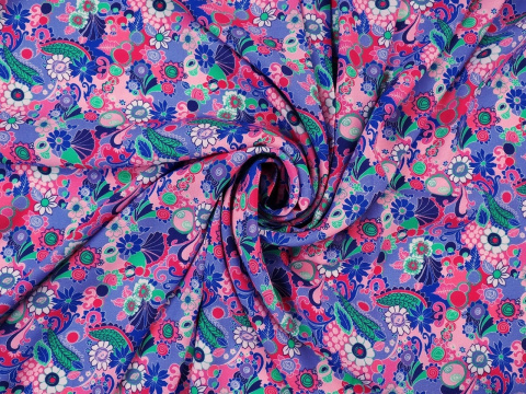 wiskoza krepa w paisley i kwiatki