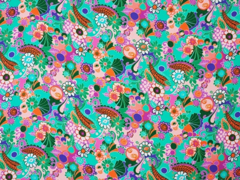 miętowa wiskoza w kwiaty i paisley