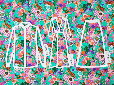 miętowa wiskoza w kwiaty i paisley