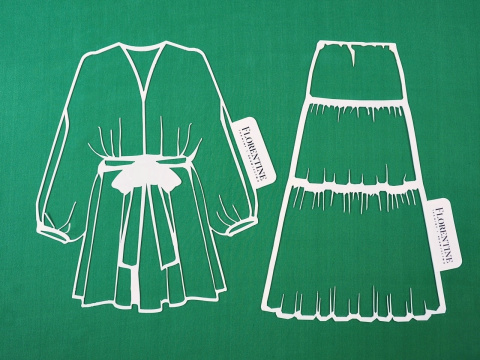 zielony jedwab szyfon