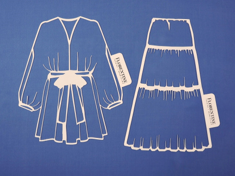 jedwab szyfon niebieski