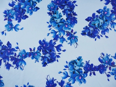 błękitna bawełna w niebieskie magnolie błękitna bawełna w niebieskie magnolie