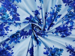 błękitna bawełna w niebieskie magnolie