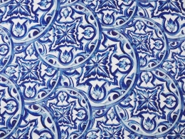 len w niebieskie ornamenty