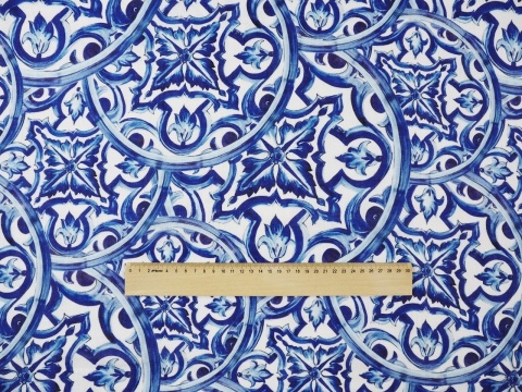 len w niebieskie ornamenty len w niebieskie ornamenty
