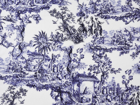 len w scenki Toile de Jouy len w scenki Toile de Jouy