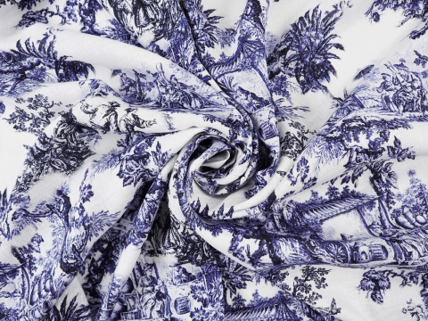 len w scenki Toile de Jouy len w scenki Toile de Jouy