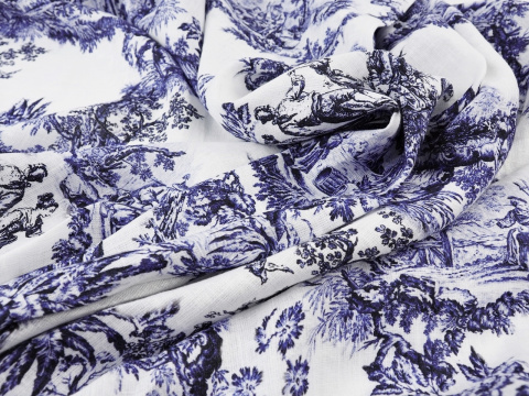 len w scenki Toile de Jouy len w scenki Toile de Jouy
