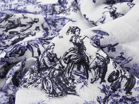 len w scenki Toile de Jouy len w scenki Toile de Jouy