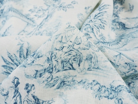 len w sielankowe scenki Toile de Jouy len w sielankowe scenki Toile de Jouy