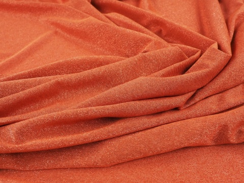 dzianina z lurexem w kolorze rudym