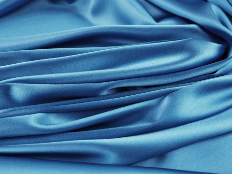 błękitny jedwab elastyczny satyna