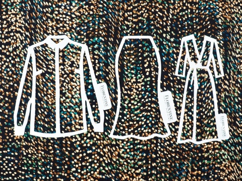 czarny jedwab w gęste, nieregularne kropki