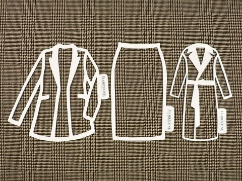 tkanina wełna w kratę księcia Walii na beżu