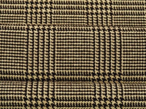 tkanina wełna w kratę księcia Walii na beżu