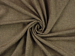 tkanina wełna w kratę księcia Walii na beżu