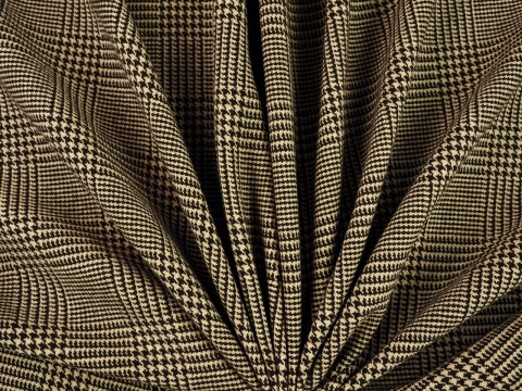 tkanina wełna w kratę księcia Walii na beżu