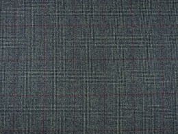 tkanina wełniana ciemno szara z bordową kratką