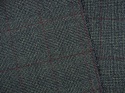 tkanina wełniana ciemno szara z bordową kratką