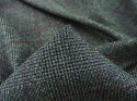 tkanina wełniana ciemno szara z bordową kratką