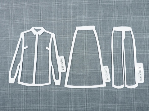 szara wełna w delikatną kratkę