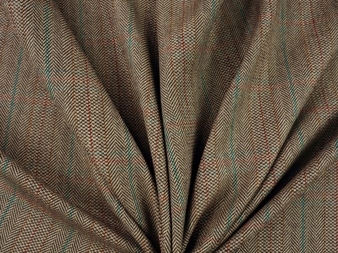 tkanina wełniana tweedowa w jodełkę jasny brąz