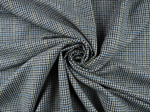 tkanina wełna w drobną pepitkę i delikatną kratkę