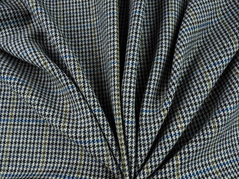 tkanina wełna w drobną pepitkę i delikatną kratkę