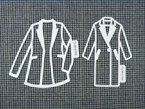 tkanina wełna w drobną pepitkę i delikatną kratkę