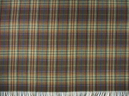 wełna z frędzlami w kratkę