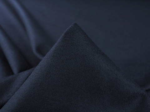 tkanina wełniana z kaszmirem w kolorze granatowym